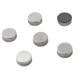 Lot 6 aimants magnet rond inox brosse - Cogex