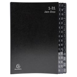 Trieur rigide Economique Ordonator 32 compartiments alphanumériques - 24x34cm - Noir - x 4 - Exacompta