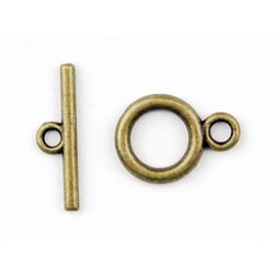 MégaCréa DIY - Fermoir toggle boutonnière 13 mm Laiton 5 pièces