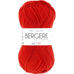 Pelote de laine - Vermeille - 100% coton bio - 3mm - Tricot et crochet - Bergère de France