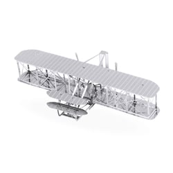 MetalEarth Aviation: WRIGHT FLYER 9.91x5.05x2.08cm, maquette 3D en métal avec 1 feuille, sur carte 12x17cm, 14+