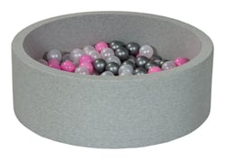 Piscine à balles Aire de jeu + 150 balles perle, rose clair, argent - Velinda