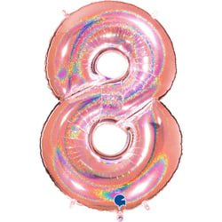 Ballon Géant Chiffre 8 Holographique Rose Gold (102 cm)