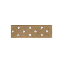 Disquette 25m ruban double face à pois beige fonce 15mm