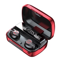 Ecouteurs Bluetooth Réduction De Bruit HD Étanche Avec Écran Batterie Longue Durée Rouge YONIS