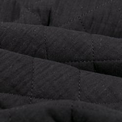 Tissu Double gaze Matelassée Noir