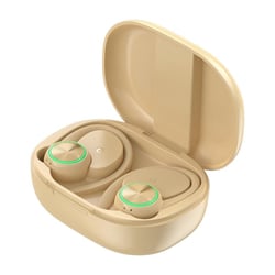 Ecouteurs Bluetooth Stéréo Avec Écran Digital Et Confort Accroche Oreille Beige 2 YONIS
