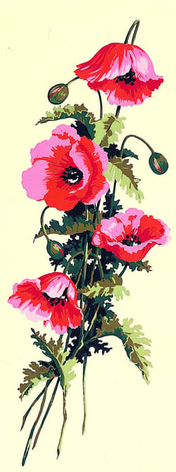 Canevas antique Les coquelicots 25x60cm