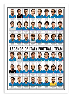 Affiche 30 x 40 cm - Legends of Italy Football team - Olivier Bourdereau