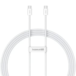 Baseus Câble de Données et de Charge Rapide USB-C / USB-C 30W PD 480 Mbps 1 mètre Blanc