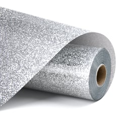 LOKLiK – Vinyle Thermocollant Pailleté – Argent – 30.5 x 90 cm