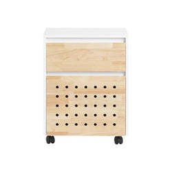 SoBuy ASK06-WN Caisson de Bureau à Roulettes, Organiseur Bureau, Meuble de Rangement Bureau, Caisson de Rangement Bureau avec Tiroirs