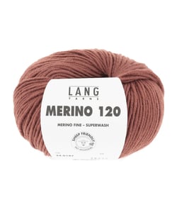 Pelote de laine à tricoter MERINO 120 - Lang Yarns Marron (187)