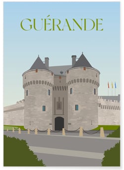 Affiche ville Guérande | A3 : 29,7x42cm