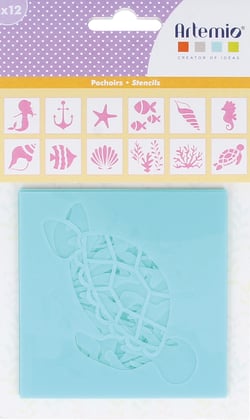 12 pochoirs 9x9 cm - Sirène - Artemio