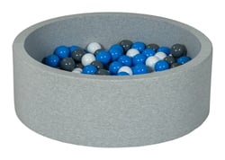 Piscine à balles Aire de jeu + 150 balles blanc, bleu, gris - Velinda