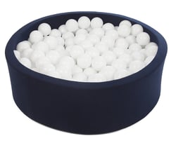 Piscine à balles Aire de jeu + 450 balles bleu marine blanc - Velinda