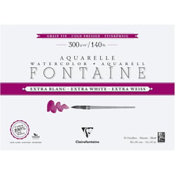 Bloc - Peinture aquarelle - Grain fin - 26x36cm - 300g - Clairefontaine - Fontaine