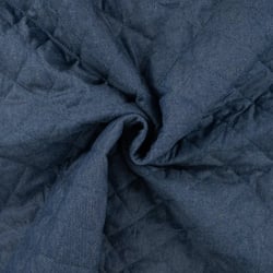 Tissu Chambray Matelassé Réversible Bleu denim - Coupon de 3 mètres