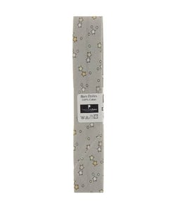 Biais en coton motif Etoiles 1,5m x 20mm - Passion Rubans Gris
