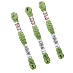 Lot de 3 échevettes 10m DMC Fil retors mat canevas tapisserie 100% coton vert anis 2471