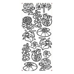 1 planche de stickers autocollants peel off doré FLEUR 6505
