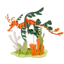 Maquette 3D en papier hippocampe feuillu - Fridolin