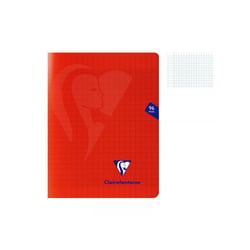 Cahier - 17x22(cm) - Grands carreaux - 96 pages - couverture en polypro - sans spirale - Clairefontaine - Mimesys