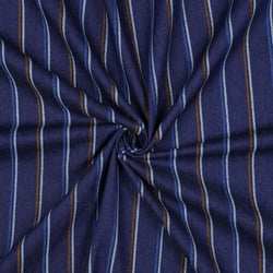 Tissu Jeans Denim Coton rayé Bleu marine