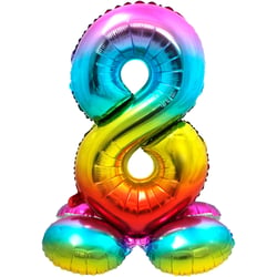 Ballon Géant Rainbow Chiffre 8 avec base (81 cm)