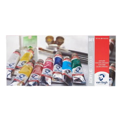 Coffret 10 tubes peinture acrylique Van Gogh 40 ml et accessoires