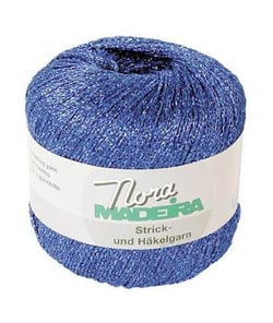 Fil à crocheter et à tricoter métallisé Nora Madeira - 25GR 338 Bleu