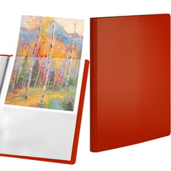 Display Book - Classeur d'Affichage à Grande Capacité en Rouge au Format A4 avec 40 Pochettes - En Polypropylène Résistant- ACROPAQ