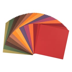 Papier cartonné - 30,5 x 30,5 cm - 216 g - 12 couleurs assorties - Lisse - Florence - 60 feuilles