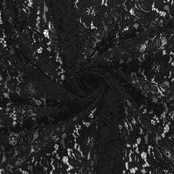 Tissu Dentelle lourde uni Noir