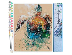 Peinture par Numéro Figured'Art - Tortue - Kit de Loisir Créatif DIY Numéro d'Art Complet - 40x50cm sans châssis en bois