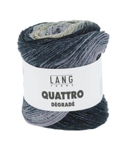 Coton à tricoter et à crocheter QUATTRO DEGRADE - 100GR - Lang Yarns Multicolore 0004 (Marine-Lilas-Sauge)