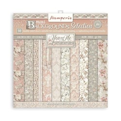 Pochette de 10 feuilles recto verso Stamperia You and me maxi backgrounds