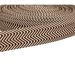 Sangle Double Chevrons 38mm marron au mètre