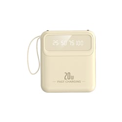 Avizar PowerBank 10000mAh 20W avec Écran LED / Torche / Câbles Compact Beige