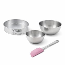 Set de 4 ustensiles de pâtisserie moule à gâteaux bol et spatule pâtisserie Zenker Silver