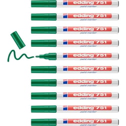 Lot de 10 Marqueurs peinture permanents - EDDING - Vert - Pointe ronde 1-2 mm