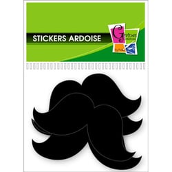Graine Créative - Stickers ardoise Moustache 12 pièces