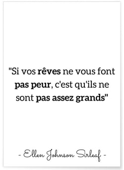Affiche Ellen Johnson Sirleaf 'Si vos rêves...' | A3 : 29,7x42cm
