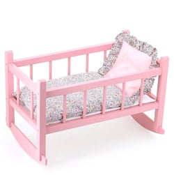 Lit bercelonnette poupée 40 cm vanille fraise - Petitcollin
