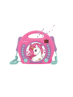 Lecteur CD portable avec 2 microphones coloris Licorne