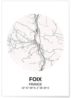 Affiche Carte Foix | A3 : 29,7x42cm