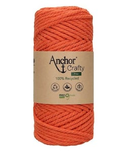 Corde de Coton Recyclé Macramé Anchor Crafty Fine - 250gr - Anchor 118 Orange (Saumon)