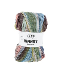Pelote de Laine INFINITY - 100gr - Lang Yarns - 100% Mérinos Extrafine Superwash - Couleurs aléatoires, rendu artistique unique 08 Multicolore
