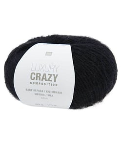 Fil exceptionnel à tricoter Luxury Crazy Composition Aran - Rico Design 09 Noir